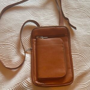 Brown Leather PIEL Crossbody Bag